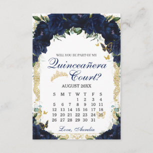 Notas Cartão de Proposta de Corte de Quinceanera Floral
