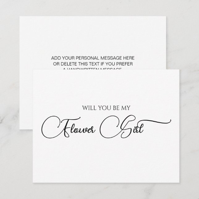 Notas Cartão de Proposta de Menina de Flores com Letra E (Frente/Verso)