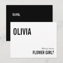 Notas Cartão de Proposta de Menina de Flores com Tipogra