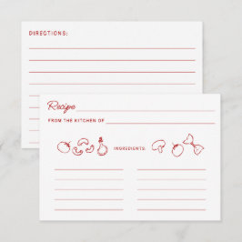 Notas Cartão de Receita Amore Vermelho Doodle