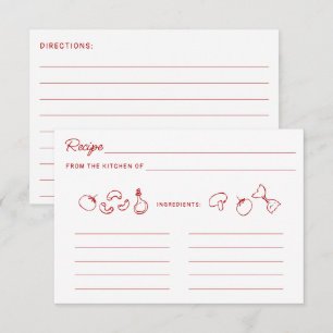 Notas Cartão de Receita Amore Vermelho Doodle