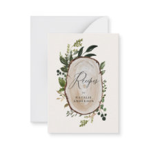 cartão de receita da fatia de madeira rustica