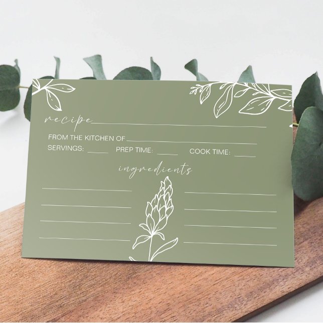 Notas Cartão de Receita de Casamento com Flores Boho em  (Criador carregado)