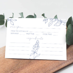 Notas Cartão de Receita de Casamento com Flores de Vinca