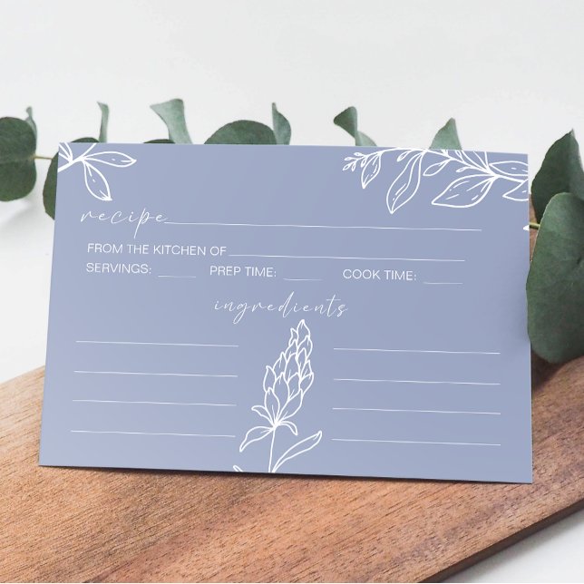 Notas Cartão de Receita de Casamento de Flores Periwinkl (Criador carregado)