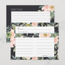 Cartão de Receita de Casamento Floral Pastel Verde