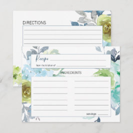 Notas Cartão de Receita de Casamento Floral Verde Amarel