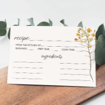 Cartão de Receita de Noiva com Florais Minúsculos 