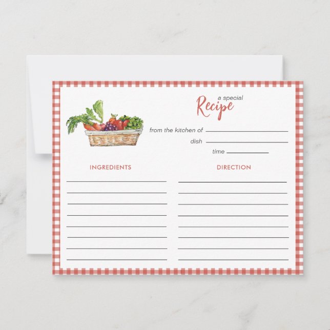 Notas Cartão de receita de vegetais rústicos para chá de (Frente)