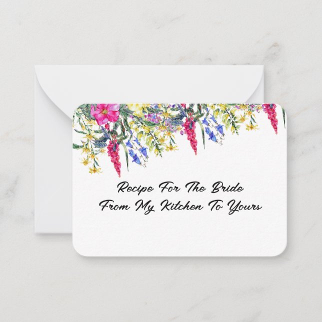 Notas Cartão de receita floral botânico do chá de panela (Frente)