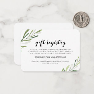 Notas Cartão de Registro Rustic Elegant Greenery Gift