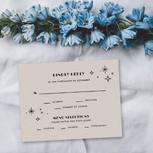 Notas Cartão de Resposta de Casamento Celestial Black Mo