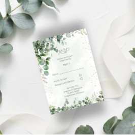 Notas Cartão de Resposta de Casamento Eucalyptus 1001