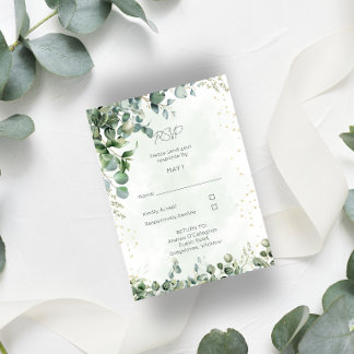 Notas Cartão de Resposta de Casamento Eucalyptus 1001