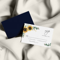 Cartão de Resposta de Casamento Floral de Girassol
