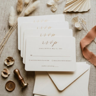 Notas Cartão de Resposta de Casamento Minimalista Arco B