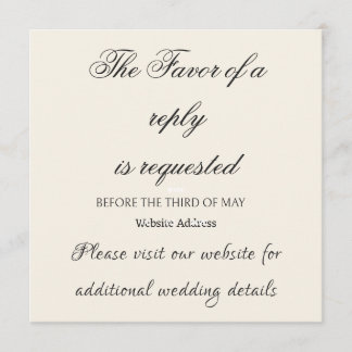Notas Cartão de Resposta Inicial de Casamento Coroa