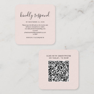 Notas Cartão de RSVP de casamento com código QR moderno