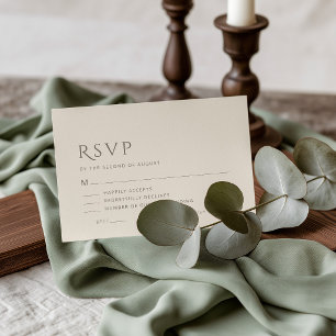 Notas Cartão de RSVP de Casamento Marfim Taupe com Escol