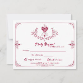 Notas Cartão de RSVP Ilustrado