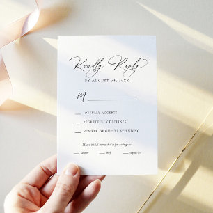 Notas Cartão de RSVP Preto e Branco Moderno com Escolha