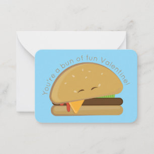 Notas Cartão de São Valentim Azul Claro Infantil Cheeseb