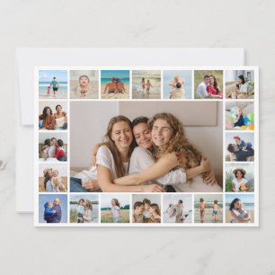 Notas Cartão de Saudação de 21 Fotos Colagem Editável em