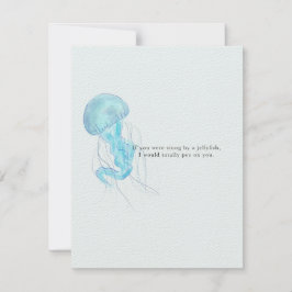 Notas Cartão de saudação de águas-vivas bonito e engraça