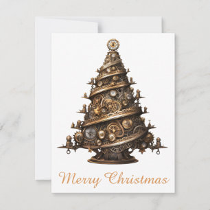 Notas Cartão de Saudação de Árvore de Natal Steampunk