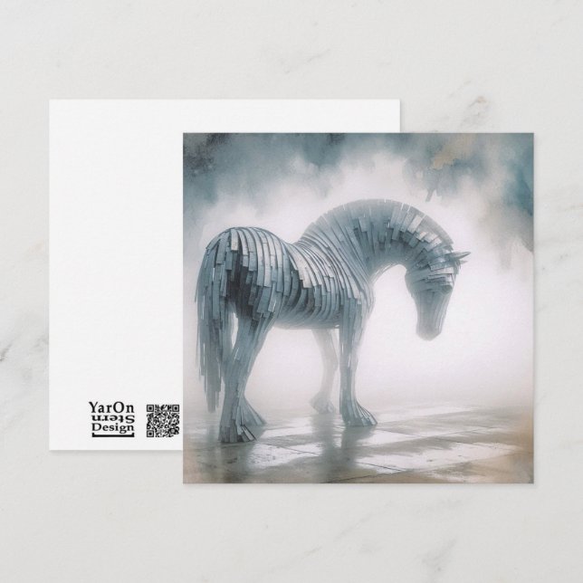 Notas Cartão de Saudação de Cavalo Corrugado (Frente/Verso)