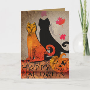 Notas Cartão de Saudação de Gato Halloween