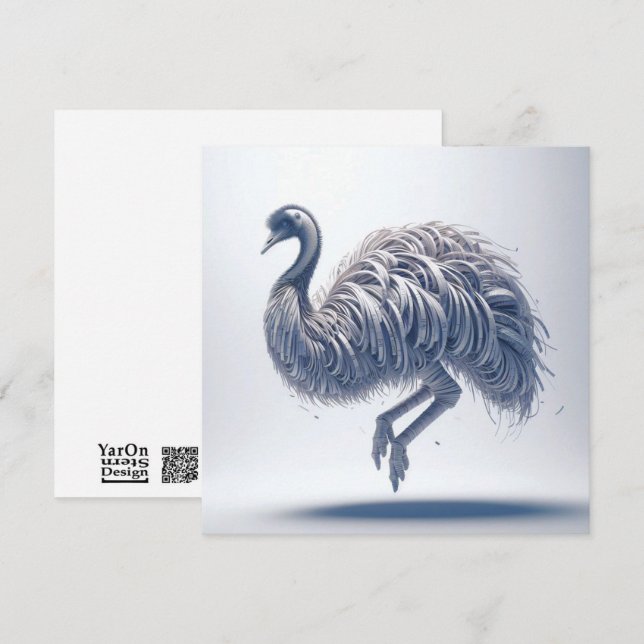 Notas Cartão de Saudação de Ostrich com Papel Rolado da  (Frente/Verso)