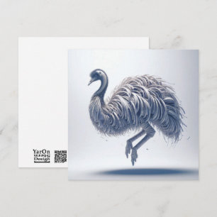 Notas Cartão de Saudação de Ostrich com Papel Rolado da