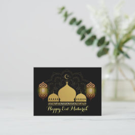 Notas Cartão de Saudação Dourado Mandala Eid Mubarak