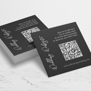 Notas Cartão de Site de Casamento Preto e Branco Moderno