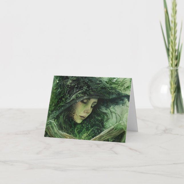 Notas Cartão de Vazio de Bruxa Verde (Frente)