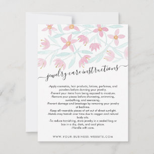 Notas Cartão Floral Floral Verde Rosa Para Cuidados De J