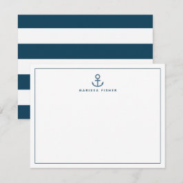 Notas Cartão marinho Azul Anchor de Nota de Papel