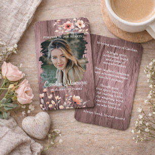 Notas Cartão Memorial de Foto Floral Rústica Personaliza