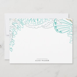 Notas Cartão para Papel de Carta de Turquesa Costeira
