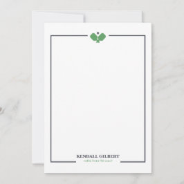 Notas Cartão Personalizado de Pickleball | Verde Naval