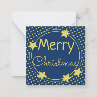 Notas Cartão plano de nota de papel azul de Natal com es