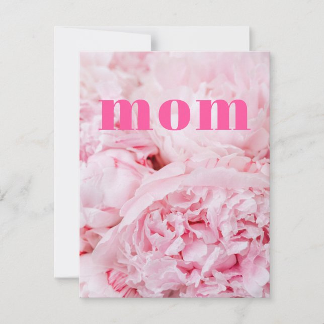 Notas Cartão Plano de Rosas Rosa para Mamãe (Frente)