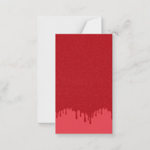 Notas Cartão Plano Mini Efeito de Gotejamento Vermelho d