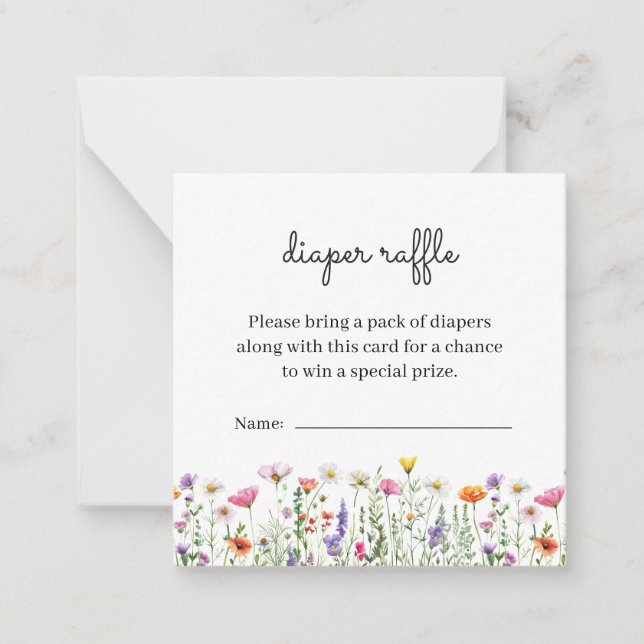 Notas Cartão Raffle para Fralda de Flor Selvagem (Frente)