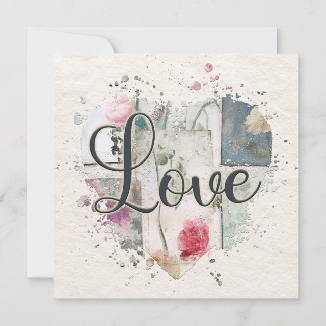 Notas Cartão Romântico de Nota de Coração (Frente)