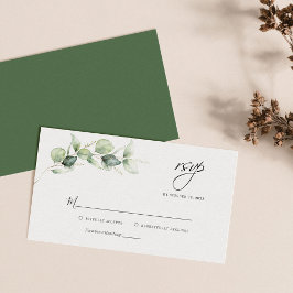 Notas Cartão RSVP de Casamento Botânico Eucalyptus de Or