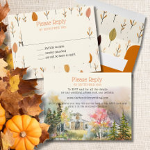 Cartão RSVP de Casamento de Casamento de Barn Bran