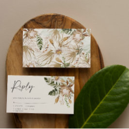 Notas Cartão RSVP de casamento elegante tropical moderno