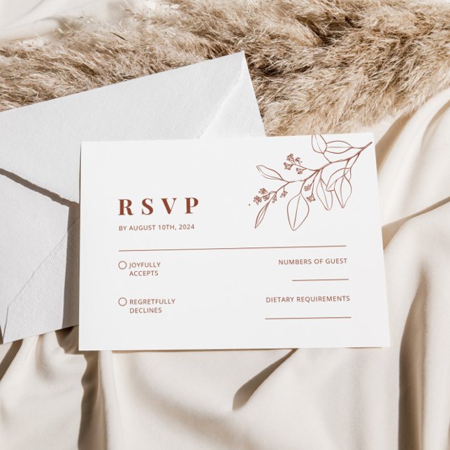 Notas Cartão RSVP de Casamento Floral Boho (Criador carregado)